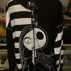 NWT Jack and Sally zip up hoodie with chain embellishments.
Sold out online!